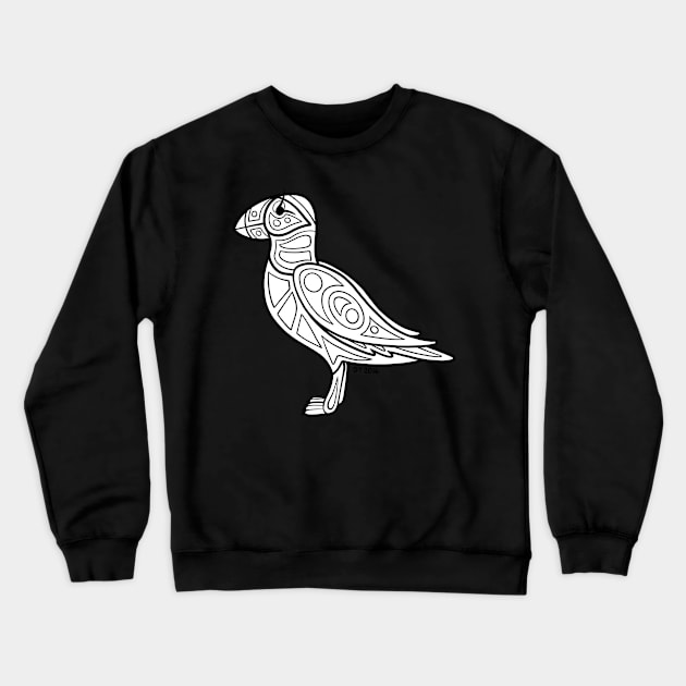 Native Inspired Horned Puffin Crewneck Sweatshirt by DahlisCrafter